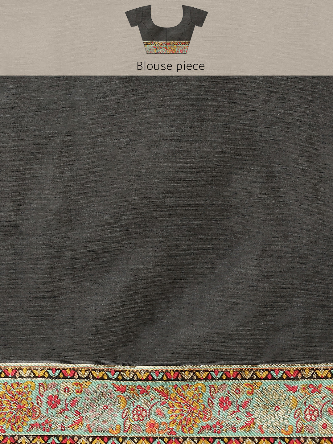 Black Cotton Blend Woven Thread Floral Saree with Unstitched Blouse - Hiral Fashion - Distacart