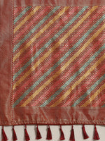 Thumbnail for Red Cotton Blend Woven Thread Floral Saree with Unstitched Blouse - Hiral Fashion - Distacart