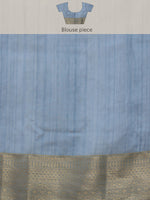 Thumbnail for Blue Kota Doria Embroidered Floral Saree with Unstitched Blouse - Hiral Fashion - Distacart