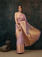 Thumbnail for Pink Kota Doria Embroidered Floral Saree with Unstitched Blouse - Hiral Fashion - Distacart