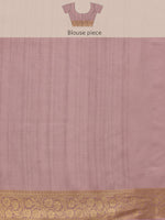 Thumbnail for Pink Kota Doria Embroidered Floral Saree with Unstitched Blouse - Hiral Fashion - Distacart