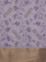 Thumbnail for Lavender Kota Doria Embroidered Floral Saree with Unstitched Blouse - Hiral Fashion - Distacart