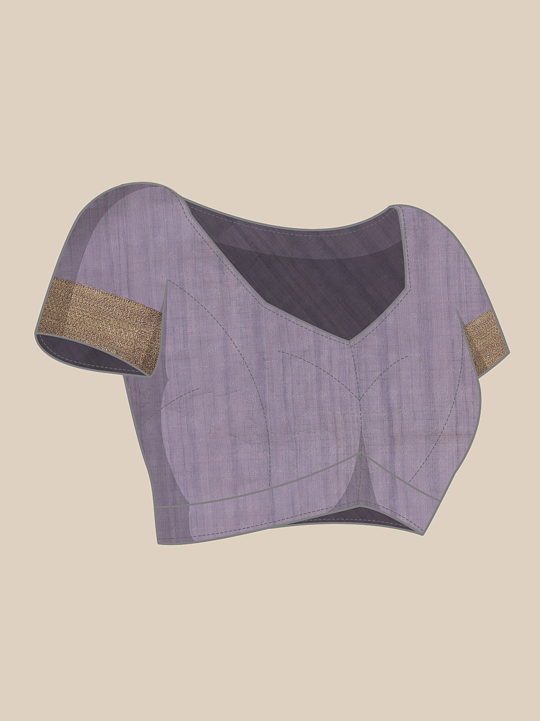 Lavender Kota Doria Embroidered Floral Saree with Unstitched Blouse - Hiral Fashion - Distacart