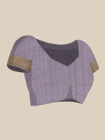 Thumbnail for Lavender Kota Doria Embroidered Floral Saree with Unstitched Blouse - Hiral Fashion - Distacart