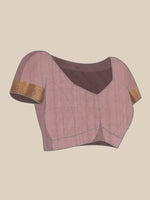 Thumbnail for Pink Kota Doria Embroidered Floral Saree with Unstitched Blouse - Hiral Fashion - Distacart