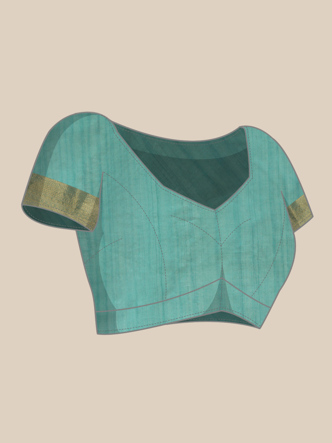 Turquoise Kota Doria Embroidered Floral Saree with Unstitched Blouse - Hiral Fashion - Distacart