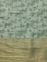 Thumbnail for Green Kota Doria Embroidered Floral Saree with Unstitched Blouse - Hiral Fashion - Distacart