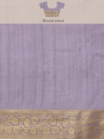 Thumbnail for Lavender Kota Doria Embroidered Floral Saree with Unstitched Blouse - Hiral Fashion - Distacart