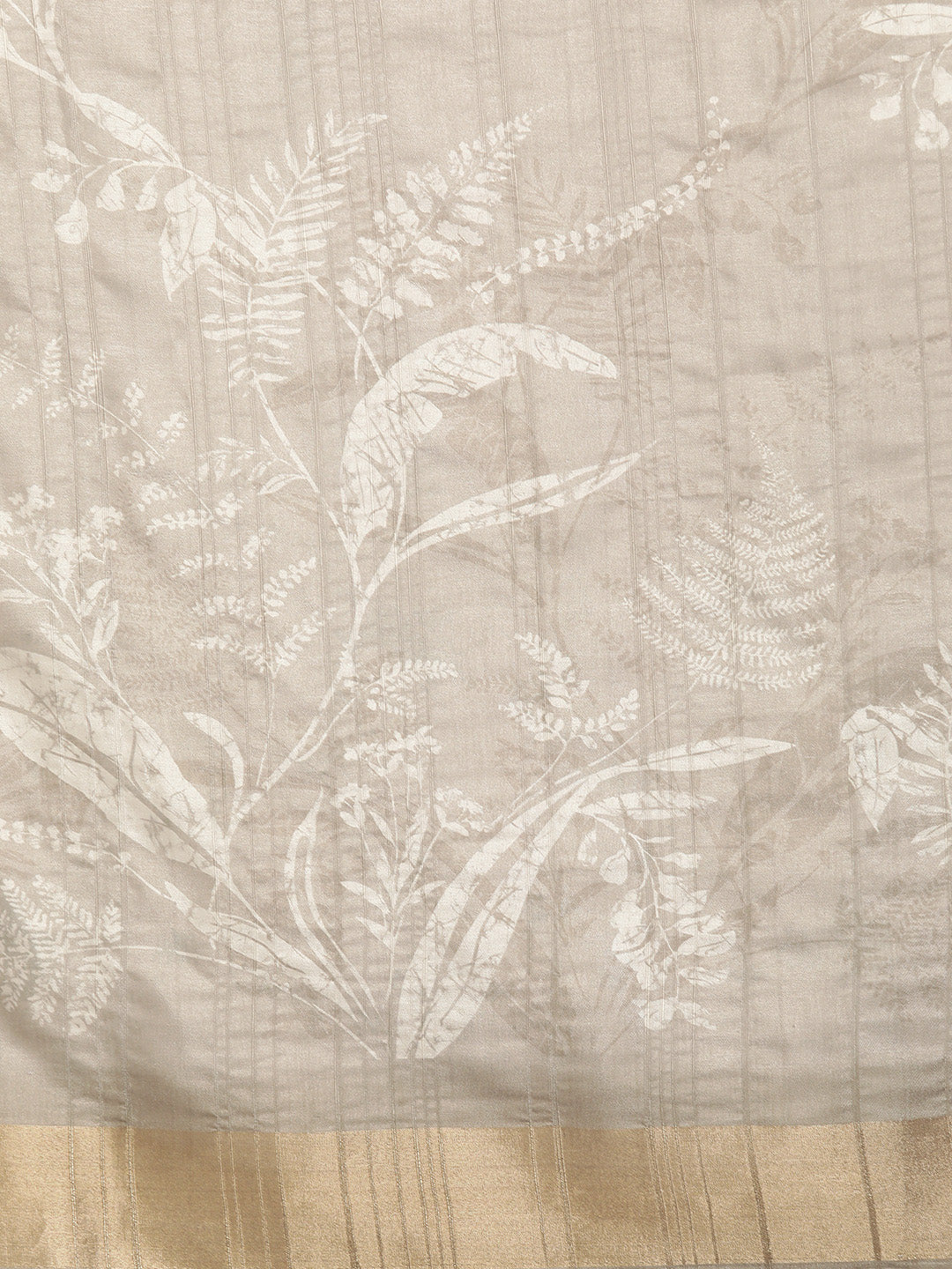 Beige Silk Blend Digital Print Floral Saree with Unstitched Blouse - Hiral Fashion - Distacart