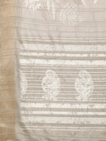 Thumbnail for Beige Silk Blend Digital Print Floral Saree with Unstitched Blouse - Hiral Fashion - Distacart