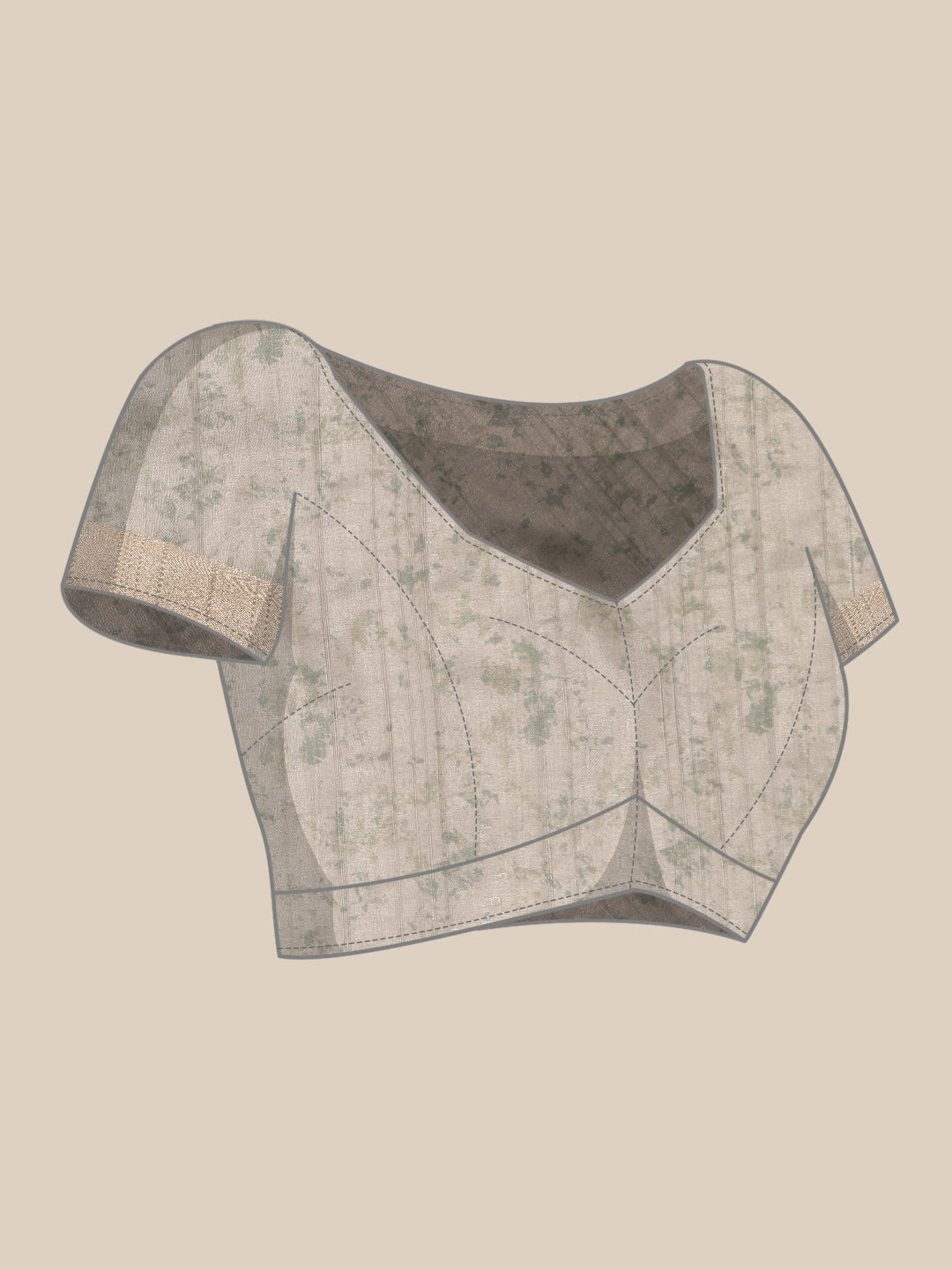 Beige Silk Blend Digital Print Floral Saree with Unstitched Blouse - Hiral Fashion - Distacart