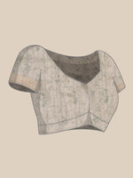 Thumbnail for Beige Silk Blend Digital Print Floral Saree with Unstitched Blouse - Hiral Fashion - Distacart