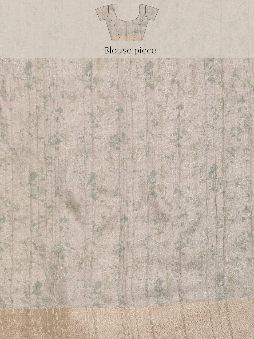 Beige Silk Blend Digital Print Floral Saree with Unstitched Blouse - Hiral Fashion - Distacart