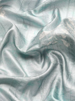 Thumbnail for Gray Silk Blend Digital Print Floral Saree with Unstitched Blouse - Hiral Fashion - Distacart