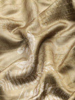 Thumbnail for Olive Silk Blend Digital Print Floral Saree with Unstitched Blouse - Hiral Fashion - Distacart