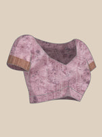 Thumbnail for Purple Silk Blend Digital Print Floral Saree with Unstitched Blouse - Hiral Fashion - Distacart