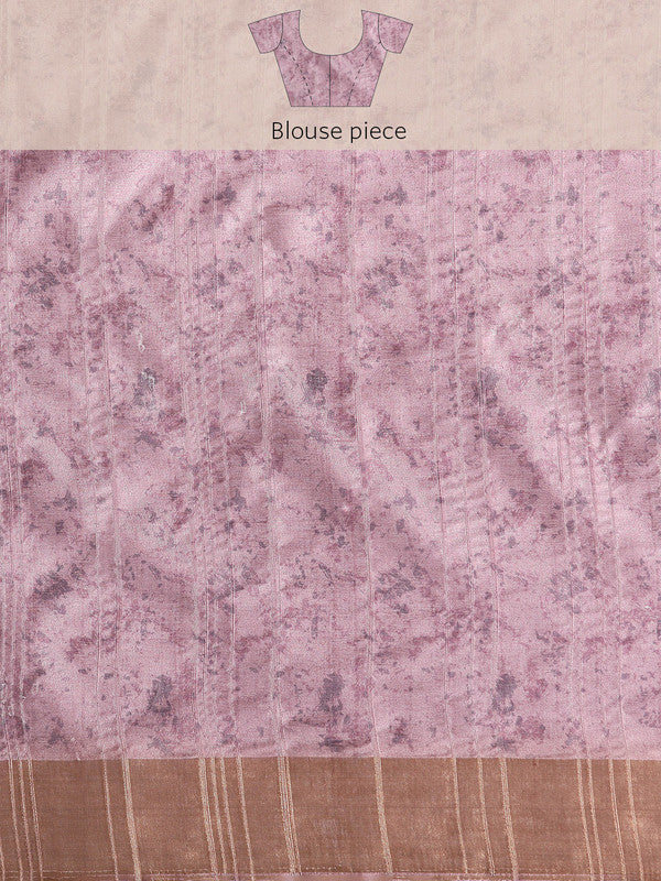 Purple Silk Blend Digital Print Floral Saree with Unstitched Blouse - Hiral Fashion - Distacart