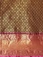 Thumbnail for Black Pure Silk Woven Zari Design Polka Dots Saree with Unstitched Blouse - Hiral Fashion - Distacart