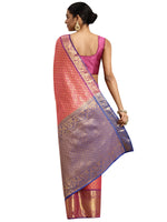 Thumbnail for Pink Pure Silk Woven Zari Design Polka Dots Saree with Unstitched Blouse - Hiral Fashion - Distacart