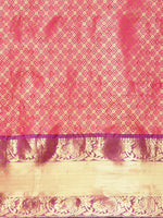 Thumbnail for Pink Pure Silk Woven Zari Design Polka Dots Saree with Unstitched Blouse - Hiral Fashion - Distacart