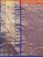 Thumbnail for Red Pure Silk Woven Zari Design Polka Dots Saree with Unstitched Blouse - Hiral Fashion - Distacart