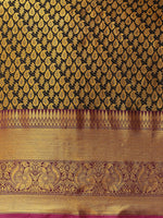 Thumbnail for Black Brocade Woven Zari Design Paisely Saree with Unstitched Blouse - Hiral Fashion - Distacart