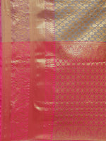 Thumbnail for Gray Brocade Woven Zari Design Paisely Saree with Unstitched Blouse - Hiral Fashion - Distacart