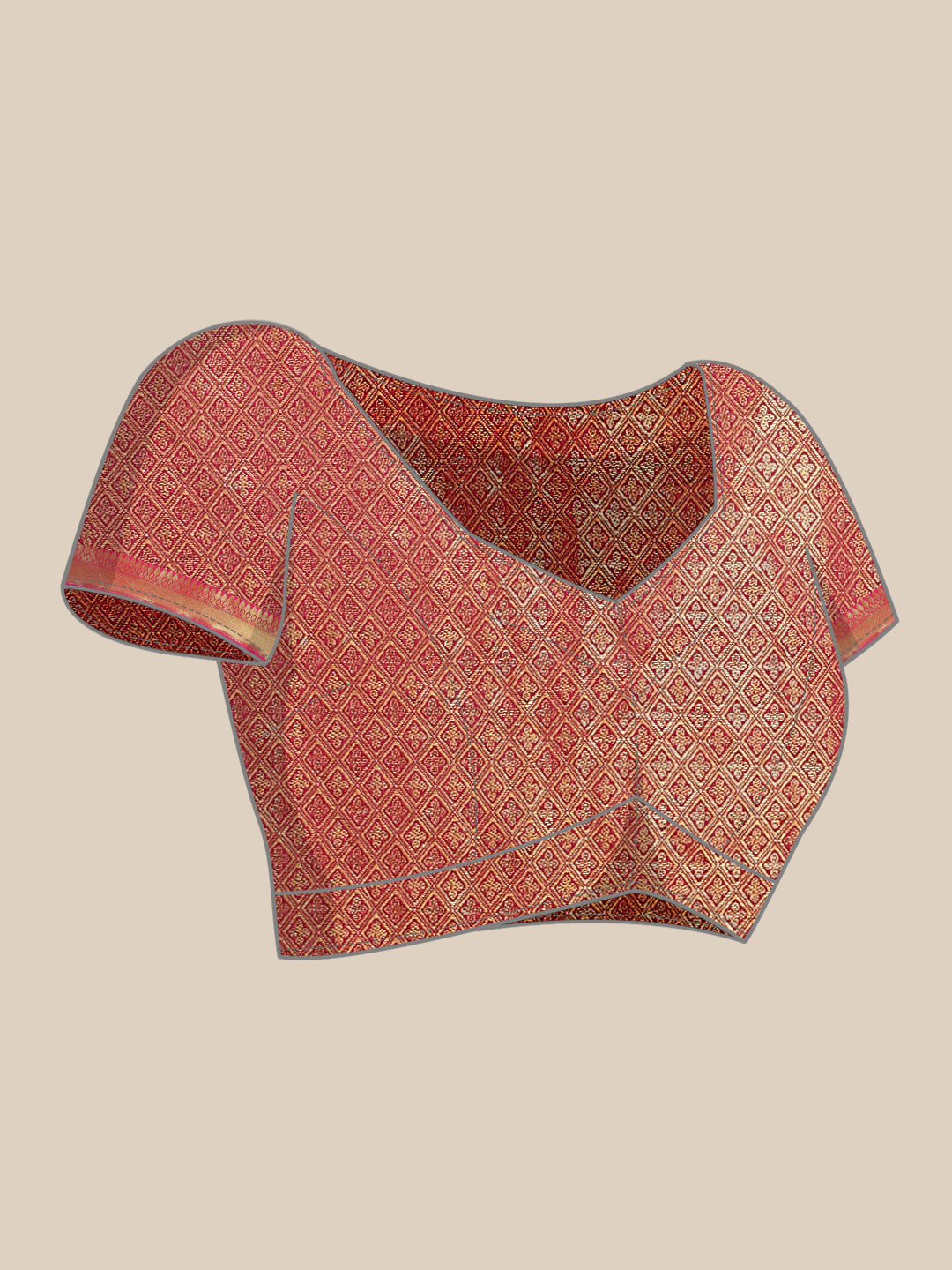 Gray Brocade Woven Zari Design Paisely Saree with Unstitched Blouse - Hiral Fashion - Distacart