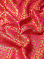 Thumbnail for Pink Brocade Woven Zari Design Paisely Saree with Unstitched Blouse - Hiral Fashion - Distacart