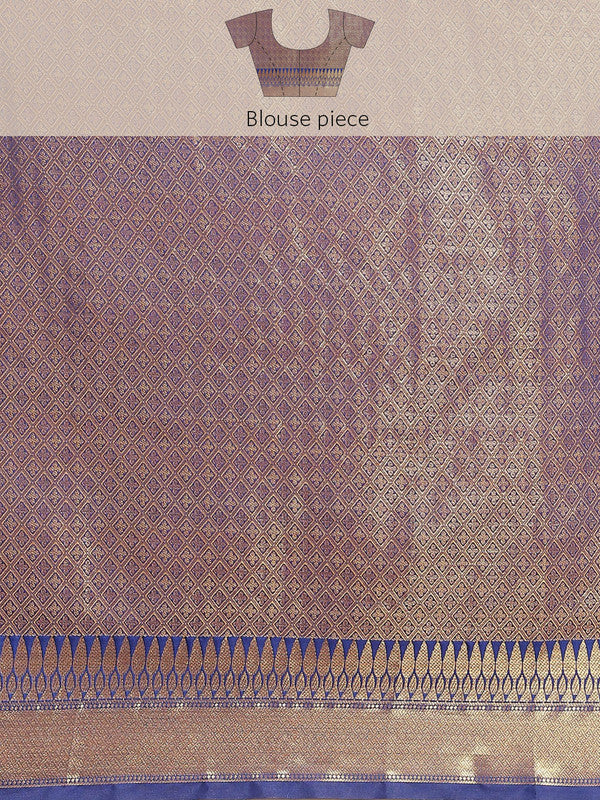 Pink Brocade Woven Zari Design Paisely Saree with Unstitched Blouse - Hiral Fashion - Distacart