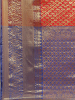 Thumbnail for Red Brocade Woven Zari Design Paisely Saree with Unstitched Blouse - Hiral Fashion - Distacart