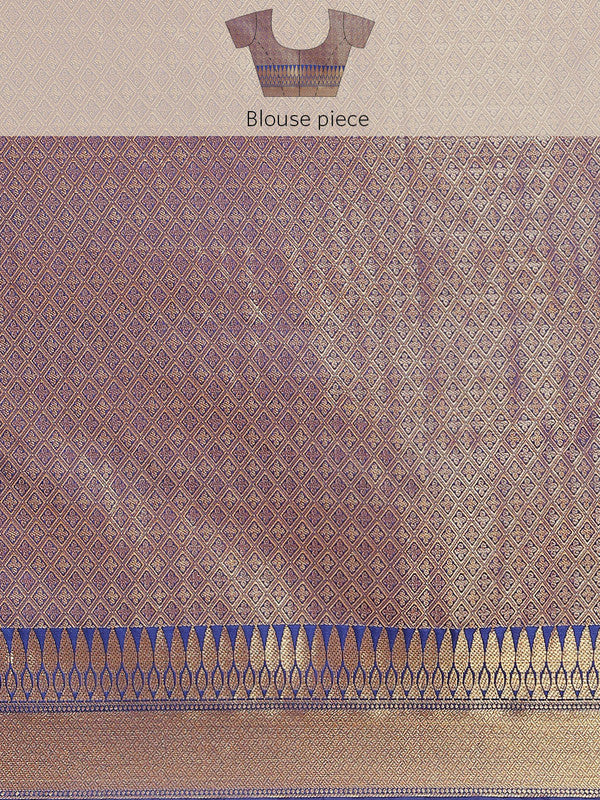 Red Brocade Woven Zari Design Paisely Saree with Unstitched Blouse - Hiral Fashion - Distacart