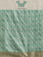 Thumbnail for Green Silk Blend Digital Print Floral Saree with Unstitched Blouse - Hiral Fashion - Distacart