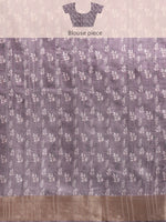 Thumbnail for Lavender Silk Blend Digital Print Floral Saree with Unstitched Blouse - Hiral Fashion - Distacart