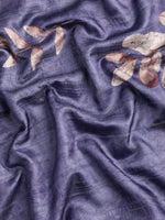 Thumbnail for Royal Blue Silk Blend Digital Print Floral Saree with Unstitched Blouse - Hiral Fashion - Distacart