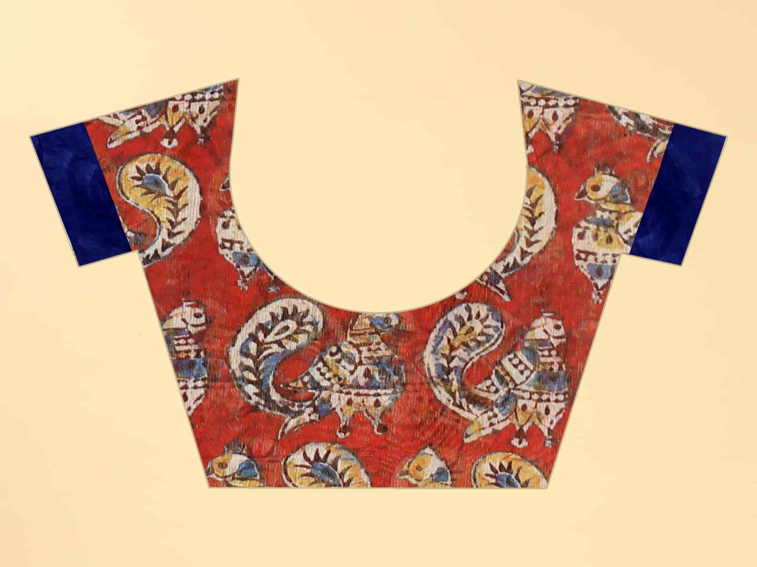 Blue Cotton Blend Printed Bandhani Saree with Unstitched Blouse - Hiral Fashion - Distacart