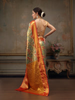 Thumbnail for Gray Pure Silk Woven Zari Design Floral Saree with Unstitched Blouse - Hiral Fashion - Distacart