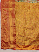 Thumbnail for Gray Pure Silk Woven Zari Design Floral Saree with Unstitched Blouse - Hiral Fashion - Distacart