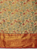 Thumbnail for Gray Pure Silk Woven Zari Design Floral Saree with Unstitched Blouse - Hiral Fashion - Distacart