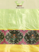 Thumbnail for Blue Silk Blend Woven Zari Design Geomatric Saree with Unstitched Blouse - Hiral Fashion - Distacart