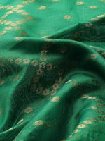 Thumbnail for Green Silk Blend Woven Zari Design Striped Saree with Unstitched Blouse - Hiral Fashion - Distacart