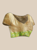 Thumbnail for Red Silk Blend Woven Zari Design Striped Saree with Unstitched Blouse - Hiral Fashion - Distacart