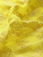 Thumbnail for Yellow Silk Blend Woven Zari Design Geomatric Saree with Unstitched Blouse - Hiral Fashion - Distacart
