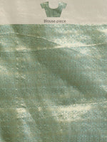 Thumbnail for Yellow Silk Blend Woven Zari Design Geomatric Saree with Unstitched Blouse - Hiral Fashion - Distacart