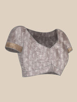 Thumbnail for Brown Silk Blend Digital Print Floral Saree with Unstitched Blouse - Hiral Fashion - Distacart