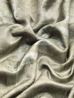 Thumbnail for Olive Silk Blend Digital Print Floral Saree with Unstitched Blouse - Hiral Fashion - Distacart