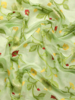 Thumbnail for Green Pure Cotton Woven Zari Design Floral Saree with Unstitched Blouse - Hiral Fashion - Distacart