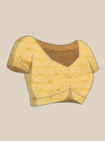 Thumbnail for Yellow Pure Cotton Woven Zari Design Floral Saree with Unstitched Blouse - Hiral Fashion - Distacart