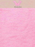 Thumbnail for Pink Pure Cotton Woven Zari Design Paisley Saree with Unstitched Blouse - Hiral Fashion - Distacart