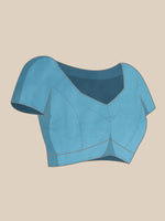 Thumbnail for Blue Polyester Digital Print Abstract Saree with Unstitched Blouse - Hiral Fashion - Distacart